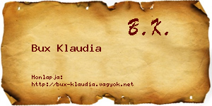 Bux Klaudia névjegykártya